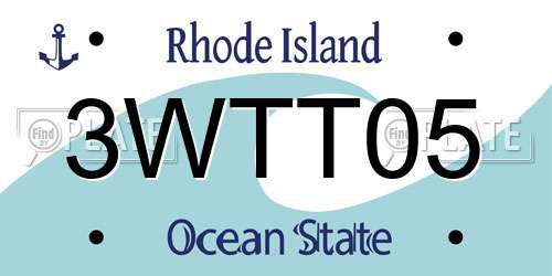 3WTT05 Rhode Island License Plate