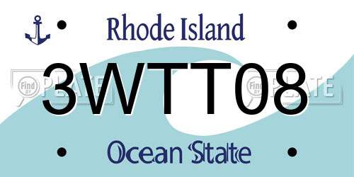 3WTT08 Rhode Island License Plate