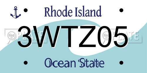 3WTZ05 Rhode Island License Plate
