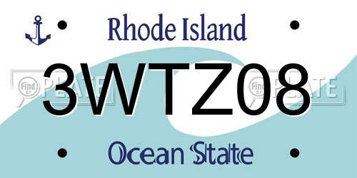 3WTZ08 Rhode Island License Plate
