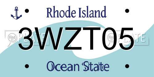 3WZT05 Rhode Island License Plate