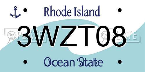 3WZT08 Rhode Island License Plate