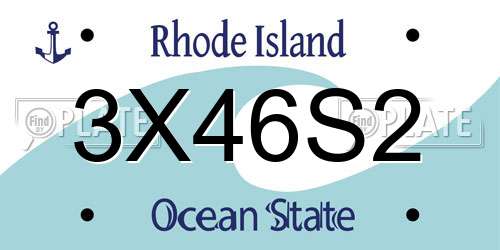 3X46S2 Rhode Island License Plate