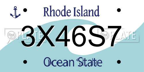 3X46S7 Rhode Island License Plate
