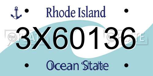 3X60136 Rhode Island License Plate