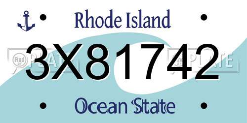 3X81742 Rhode Island License Plate