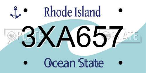 3XA657 Rhode Island License Plate
