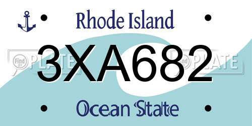 3XA682 Rhode Island License Plate