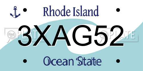 3XAG52 Rhode Island License Plate