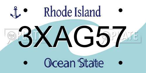 3XAG57 Rhode Island License Plate