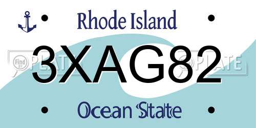 3XAG82 Rhode Island License Plate