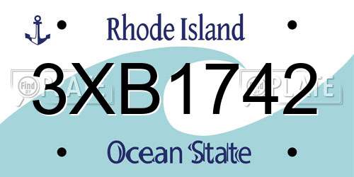 3XB1742 Rhode Island License Plate