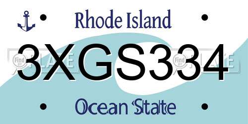 3XGS334 Rhode Island License Plate