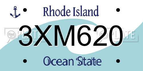3XM620 Rhode Island License Plate