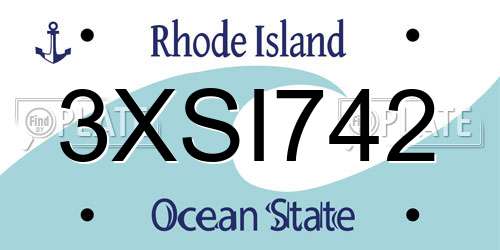 3XSI742 Rhode Island License Plate