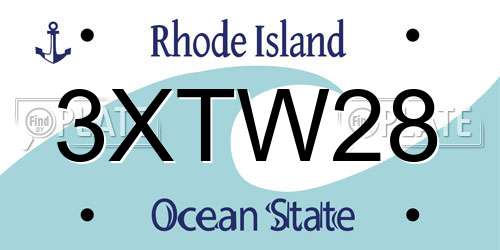 3XTW28 Rhode Island License Plate