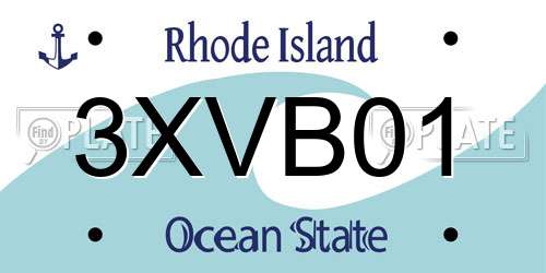 3XVB01 Rhode Island License Plate