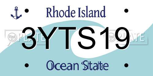 3YTS19 Rhode Island License Plate
