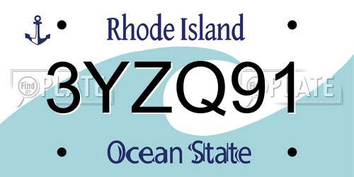 3YZQ91 Rhode Island License Plate