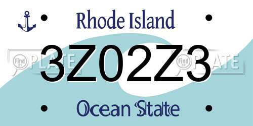3Z02Z3 Rhode Island License Plate