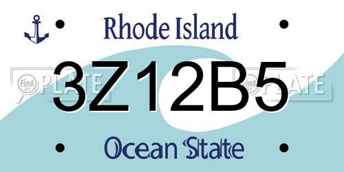 3Z12B5 Rhode Island License Plate