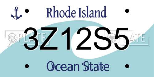 3Z12S5 Rhode Island License Plate