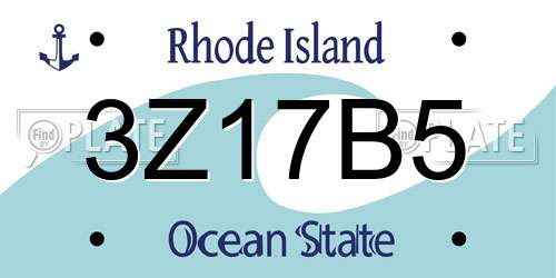 3Z17B5 Rhode Island License Plate