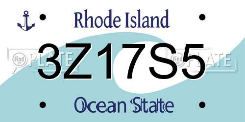 3Z17S5 Rhode Island License Plate