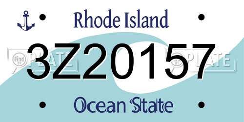 3Z20157 Rhode Island License Plate