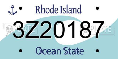 3Z20187 Rhode Island License Plate