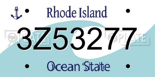 3Z53277 Rhode Island License Plate