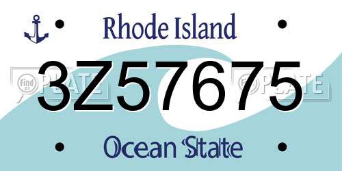 3Z57675 Rhode Island License Plate