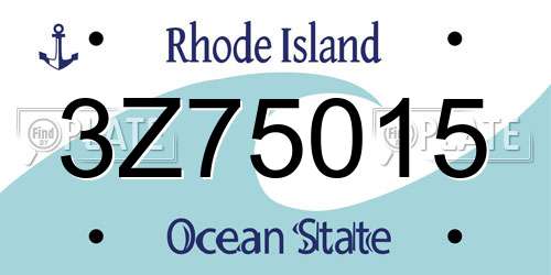 3Z75015 Rhode Island License Plate