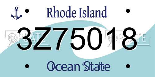 3Z75018 Rhode Island License Plate