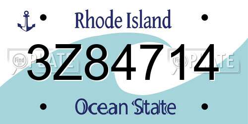 3Z84714 Rhode Island License Plate