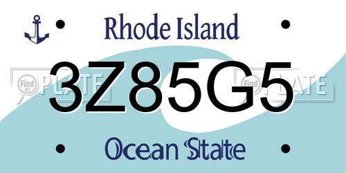 3Z85G5 Rhode Island License Plate