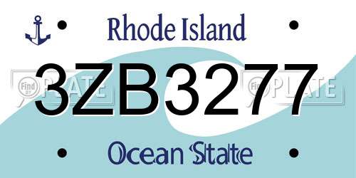 3ZB3277 Rhode Island License Plate