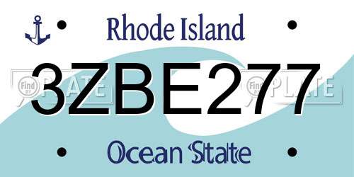 3ZBE277 Rhode Island License Plate