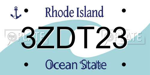 3ZDT23 Rhode Island License Plate