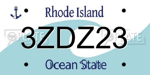 3ZDZ23 Rhode Island License Plate