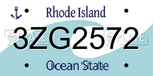 3ZG2572 Rhode Island License Plate