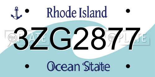 3ZG2877 Rhode Island License Plate