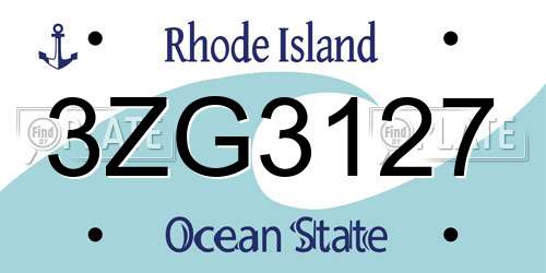 3ZG3127 Rhode Island License Plate