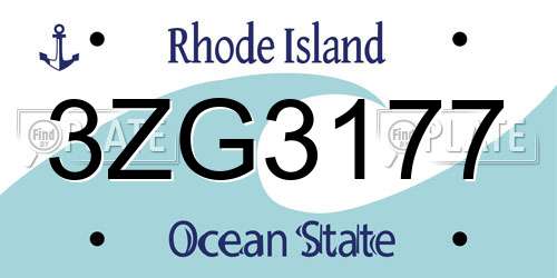 3ZG3177 Rhode Island License Plate