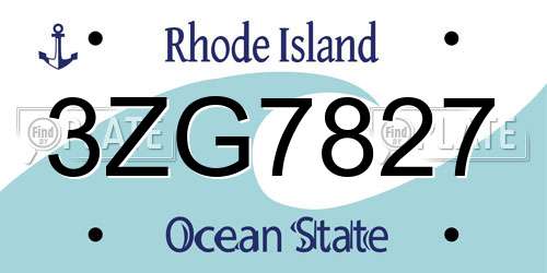 3ZG7827 Rhode Island License Plate