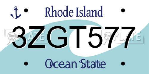 3ZGT577 Rhode Island License Plate
