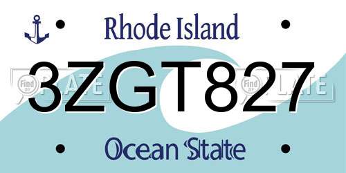 3ZGT827 Rhode Island License Plate