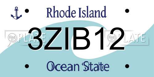 3ZIB12 Rhode Island License Plate