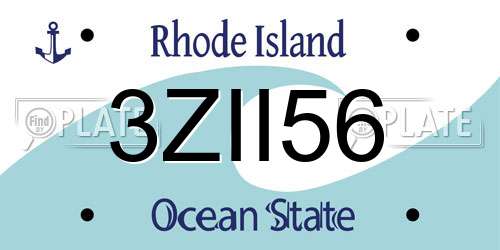 3ZII56 Rhode Island License Plate