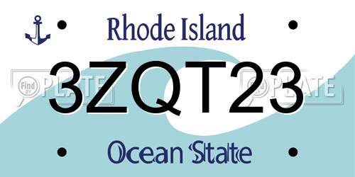 3ZQT23 Rhode Island License Plate